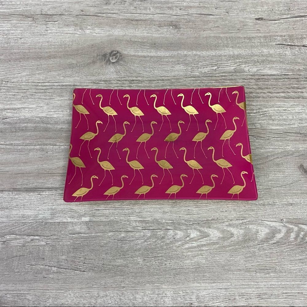 Muse Pink Flamingo & Gold Decorative Tray